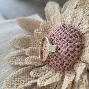 1.00 CT Emerald Cut Mounting Solitaire 14kt Yellow Gold